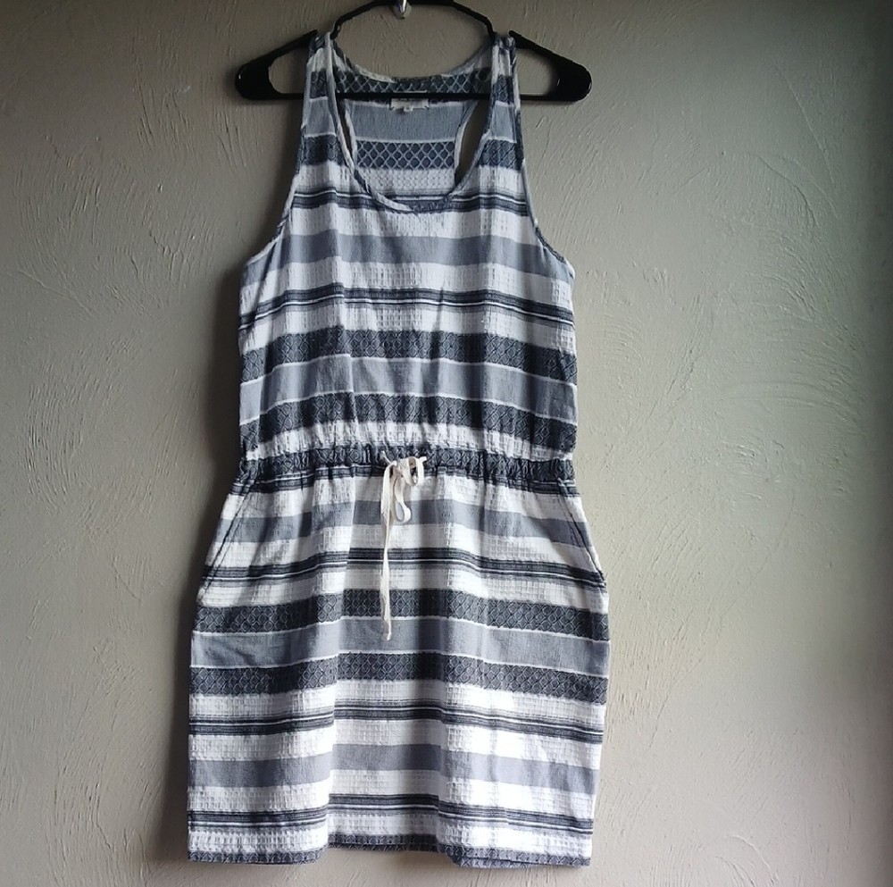 Lou & Grey Gray and White Halter‎ Sundress Sz L